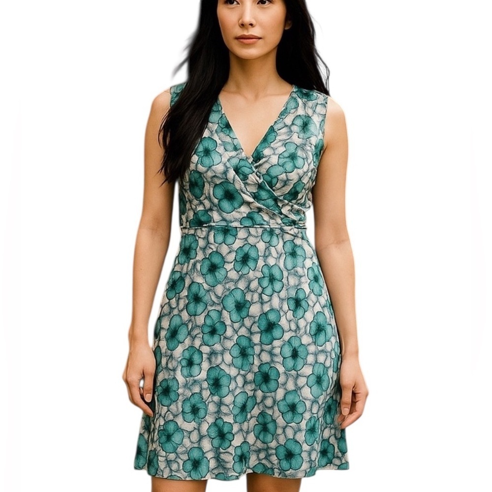 Gilli floral dress, mid thigh, fully lined, V neck, Sz S, super comfy, ex cond